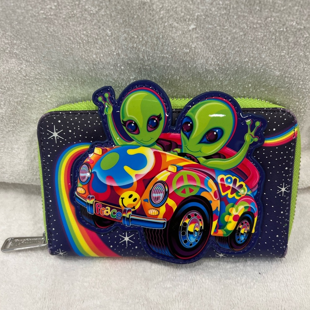 Loungefly Lisa Frank Cosmic Alien Ride Zip Around Wallet